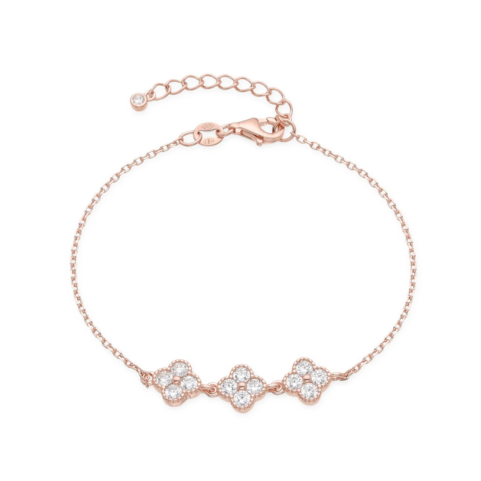 Bracelet LAUREN Trèfles en acier inoxydable doré pour femme