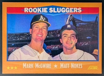 1988 Score Mark McGwire Matt Nokes #648 Rookie Sluggers Tigers Athletics