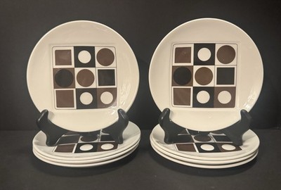 VTG ''VARIATIONS'' 1960s-1970s Johnsons Bros Snowhite Ironstone England Plates (8)
