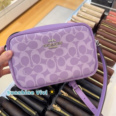 NWT Coach CY752 Mini Jamie Camera Bag In Signature Canvas Silver/Iris