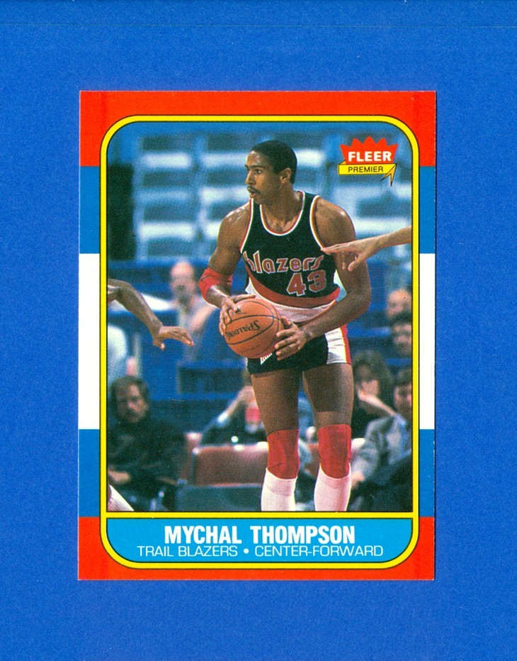 1986/1987 Fleer Basketball#111 Mychal Thompson'86 Set Break Card EX/MT Condition