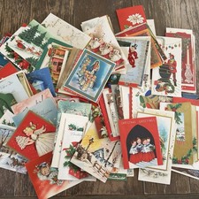 Lot Of 20 1950s Christmas Cards Used Mixed Lot Scrapbook Decor Classic Art