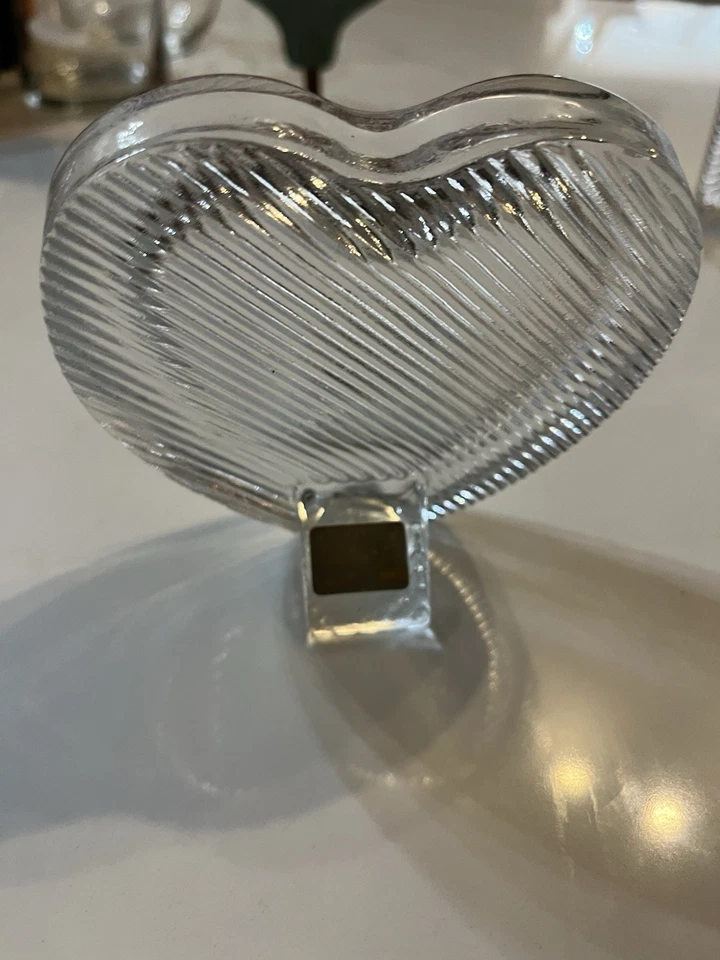 Vintage MIKASA Art Deco Picture Frame Clear Heavy Glass Crystal Ribbed 3x4” - Image 3 of 4