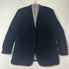 Saddlebred Mens 46L Black Corduroy Blazer Sport Coat Two Button Long Jacket