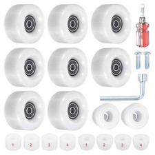 8pcs Roller Skate Wheels Quad with ABEC-9 Bearing 82A PU 2 Toe Stoppers