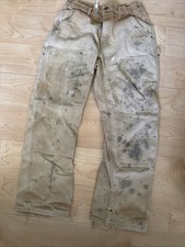 Carhartt Paint Splatter B01 BRN Double Knee Carpenter Pants 32 x 30