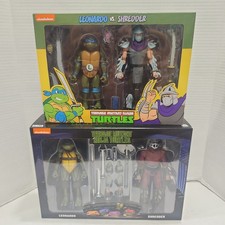 NECA TMNT Cartoon Leonardo   Shredder Teenage Mutant Ninja Turtles Movie 4 Figs