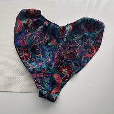 Vintage Erika Taylor Intimates Satin Purple Floral Flutter Accent Panties Size M
