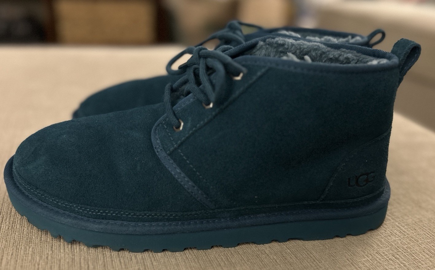 UGG Chukka Boots Neumel Teal Blue Classic Suede Boots Men’s Size 12 Rare HTF image 4