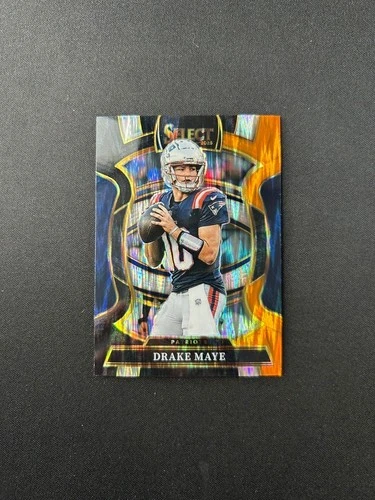 2025 Panini Select - Black & Orange Prizm Shock #80 Drake Maye - Patriots