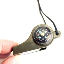 3 in 1 Survival Whistle Compass Thermometer Outdoor Camping Emergency Tool