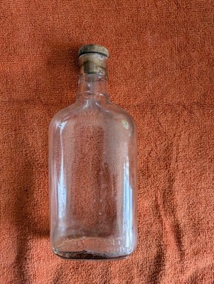 7'' Clear Glass Bottle-Half Pint Full Measure, Cork top