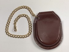 Faux Leather Pocket Watch Sheath With Chain 11853-X