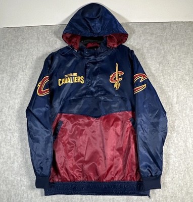 Cleveland Cavaliers Hoodie Jacket Mens Medium NBA 1/4 Snap Blue Maroon