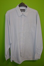 Cedar Wood State mens blue white striped long sleeve regular fit shirt 16.5"