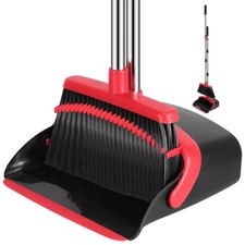 Broom and Dustpan Set, 52-in Long Adjustable Handle Broom Dustpan Combo with ...