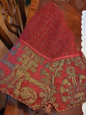 Christmas Tree Skirt Brocade Velvet Tapestry Satin  Stratford Home  54" Maroon 