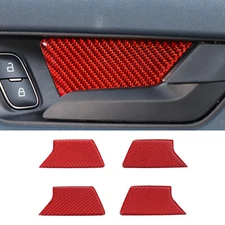 Red Carbon Fiber Inner Door Handle Bezel Tirm Sticker Fits Ford Maverick 2022+