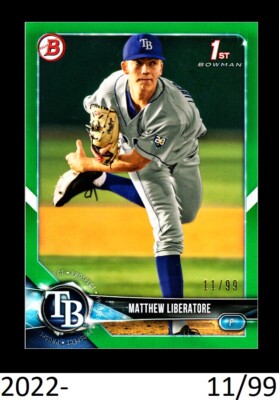 1-2018 BOWMAN DRAFT GREEN PARALLEL MATTHEW LIBERATORE CARDINALS 11/99 | eBay