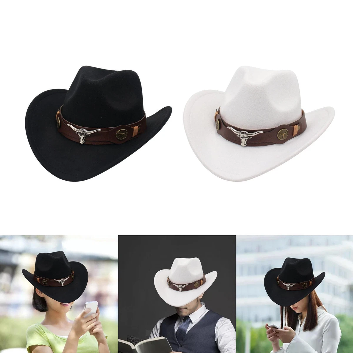 NEW! Western Express Faux Felt Cowboy Hat - Elastic - Adult Or Kids - Red - Foto 4