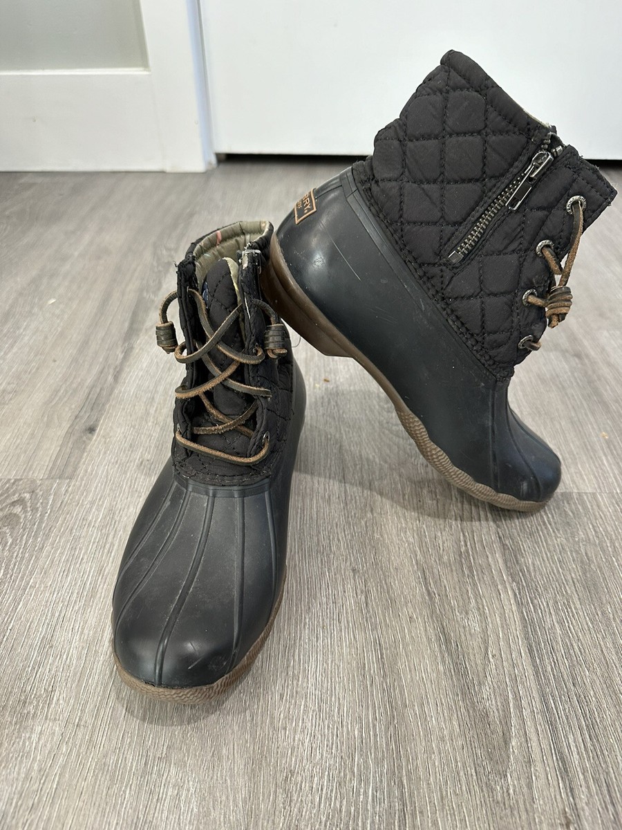 Sperry Top Sider Saltwater Pop Duck Boots Waterproof Charcoal