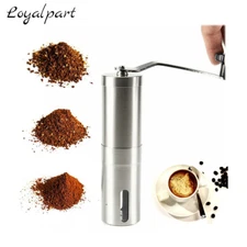 Stainless Steel Portable Manual Coffee Grinder With Ceramic Burr Bean Mill Beans