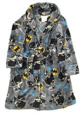 DC Comics Toddler Boys Plush Gray Fleece Batman Bathrobe Bath Robe