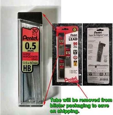 Pentel Lead Refill Super Hi-Polymer, HB, 0.5mm, 30 lead tube, C25BPHB3-K6