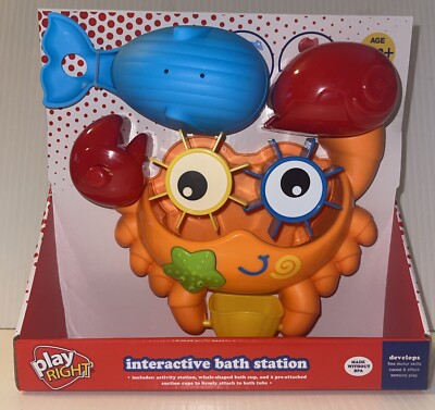 Case Of 4- Play Right -Interactive Bath Station -Toy Crab Water Wheels