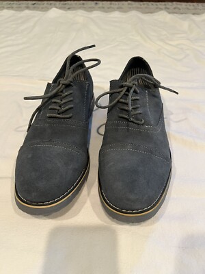 Mens Blue Suede Dress Shoes Lace Up Oxfords Alpine Swiss Beau Size 9