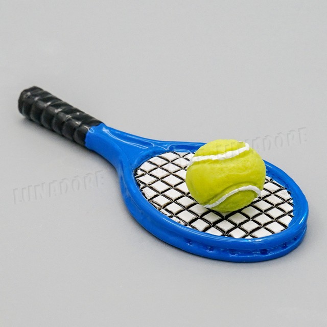 1 12 Miniature 2pcs Tennis Ball Racket Set Dollhouse Sports Accessory