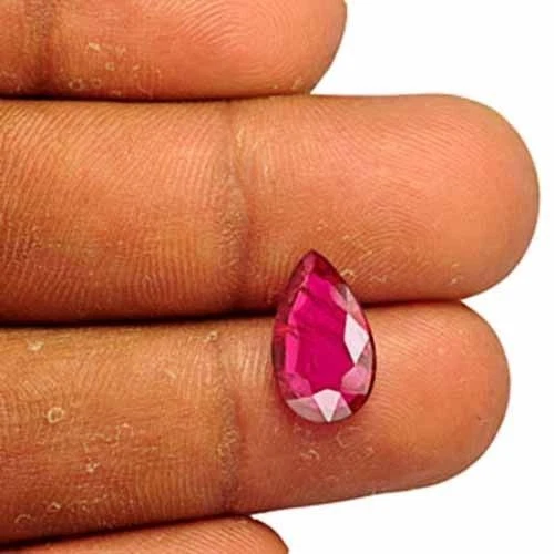 AIGS Certified MOZAMBIQUE Ruby 2.64 Cts Natural Untreated Deep Purple Red Pear - Image 3 of 4