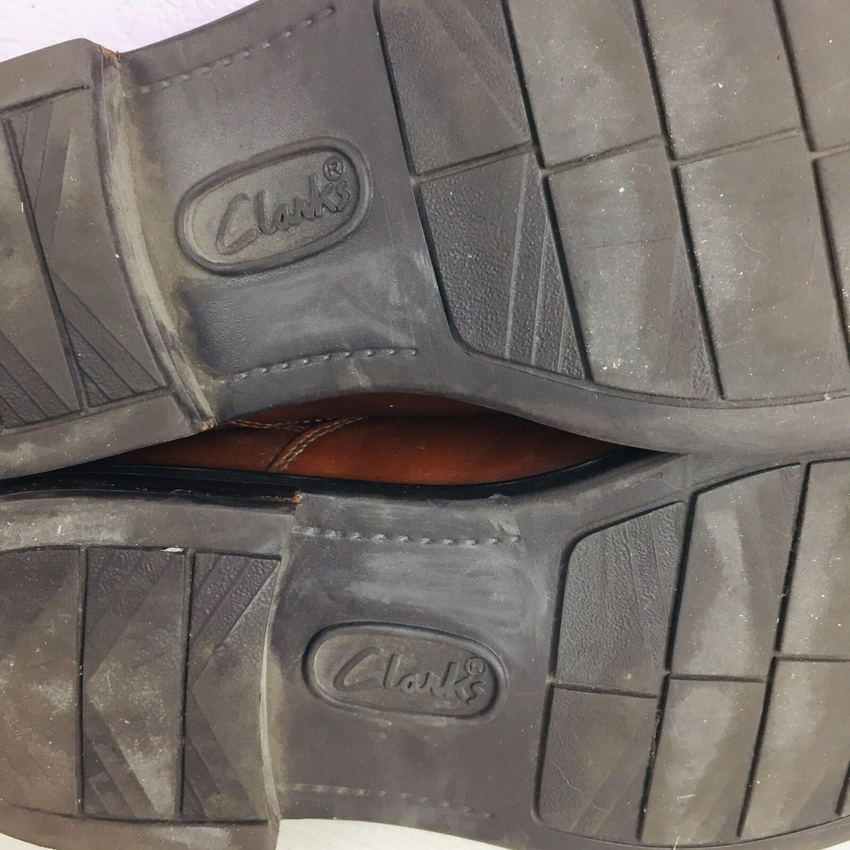 CLARKS Oxford 36793 Brown Leather Mens Dress Shoes Size 11.5 