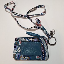 Vera Bradley Zip ID Case Lanyard Work School Wallet 5 in X 3 in