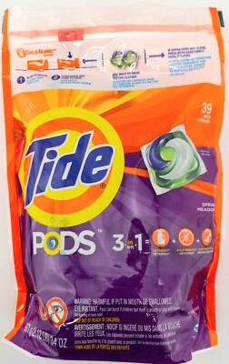 TIDE PODS 'Spring Medow' Liquid Laundry Detergent 39 Pacs 924 gr aus  USA