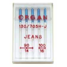 Pack of 5 Organ 130/705H-J Jean Needles for Home Sewing Machine