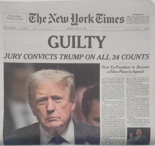 New York Times Donald Trump Guilty 05-31-2024 Print Newspaper Full Copy Complete
