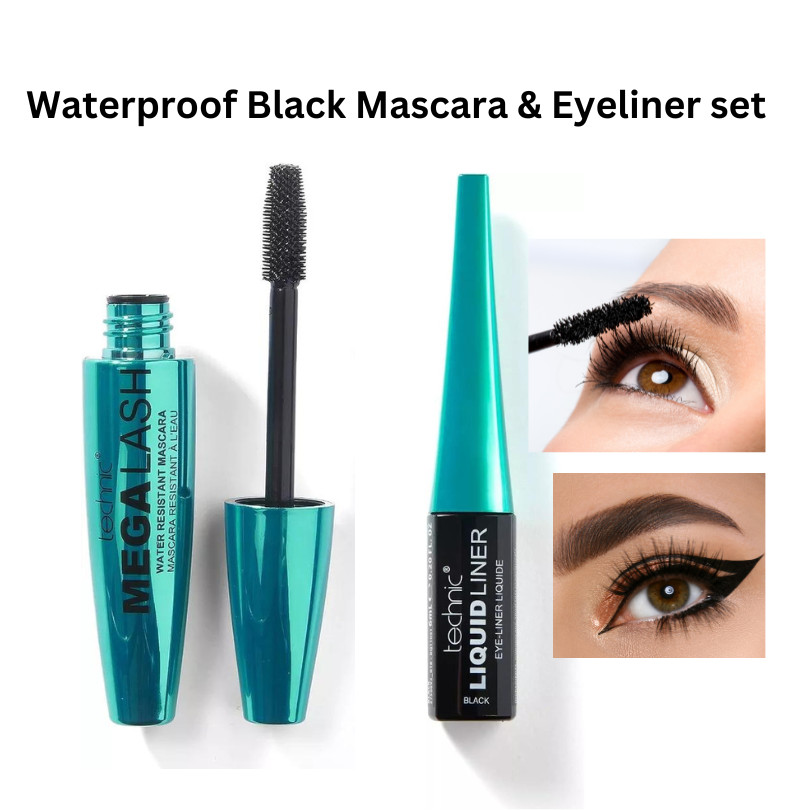 TECHNIC Mega Lash Volumising Mascara & Liquid Eyeliner Set Black