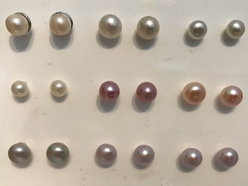 Freshwater Pearl Stud Earrings on 925 Sterling Silver Posts with Butterfly Backs - Picture 3 of 25