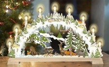 Lichterbogen Schwibbogen Tiere im Wald Beleuchtung Dekoration 3D Holz Fenster