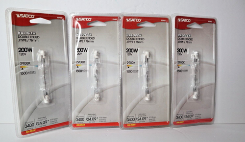 Lot of 4 SATCO 200W Double Ended J TYPE/78mm - R7S Base