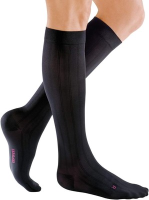 Medi for Men Classic Calf Highs, Ribbed, CT, 15-20mmHg (Size: VII) Black
