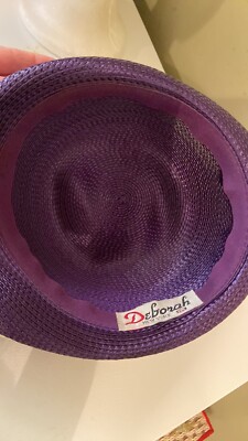 Pretty NWT Church/Dress Hat by Deborah N Y Beautiful Deborah of N Y Purple & White Church/Dress Hat | eBay main image 3