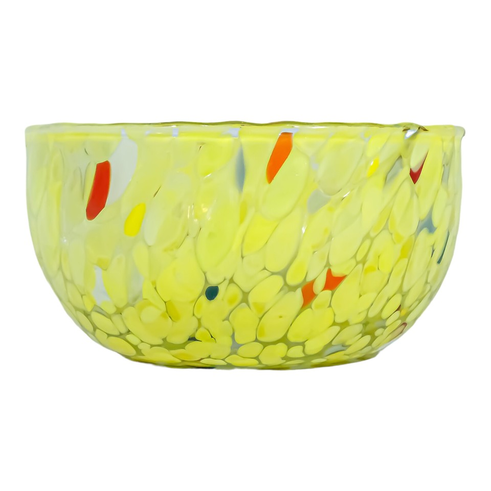 Murano Glass Yellow Multi Sweet Candy Dish Bowl Jewellery Tray Venice