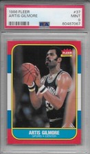 1986-87 FLEER BASKETBALL Artis Gilmore #37 PSA 9 MINT San Antonio Spurs
