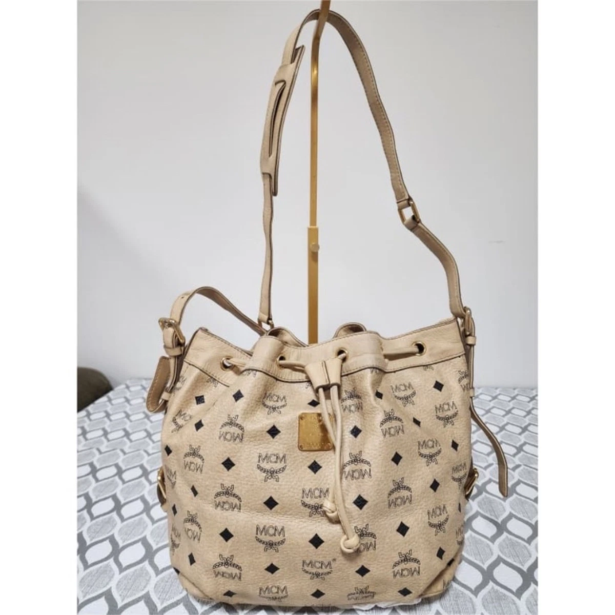 MCM Canvas Exterior Bucket & Drawstring Bag Handbags & Bags 