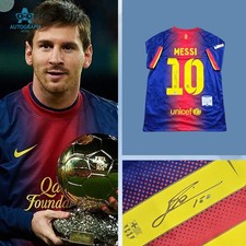 Lionel Messi Autographed FC Barcelona Home 2012-2013 Jersey W/ Beckett COA BAS