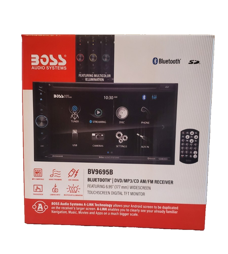 Boss BV9695B Automotive Bluetooth Touchscreen 320 Watt DVD/MP3/AM-FM Car Stereo