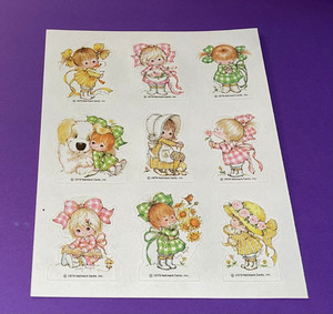 Vintage Hallmark Angelove Gingham little Girl Stickers