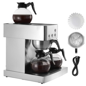 Uimoso Commercial Drip Coffee Machine, 12-Cup with 4 Glass Carafes and Warmers